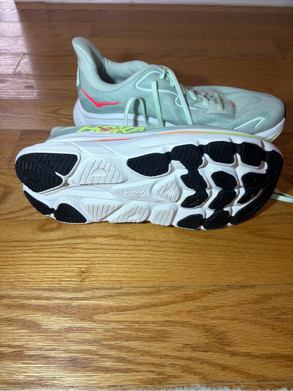 Hoka Women's Mint/Neon Accent Running Shoes - Picture 2 of 8